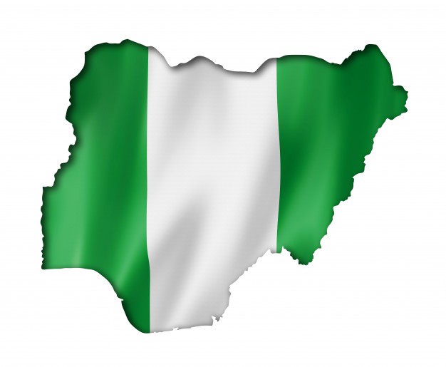 3D Shape of Nigeria in a white background